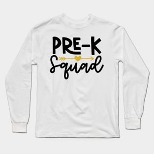 Pre-K Squad Back to School Kids Long Sleeve T-Shirt
